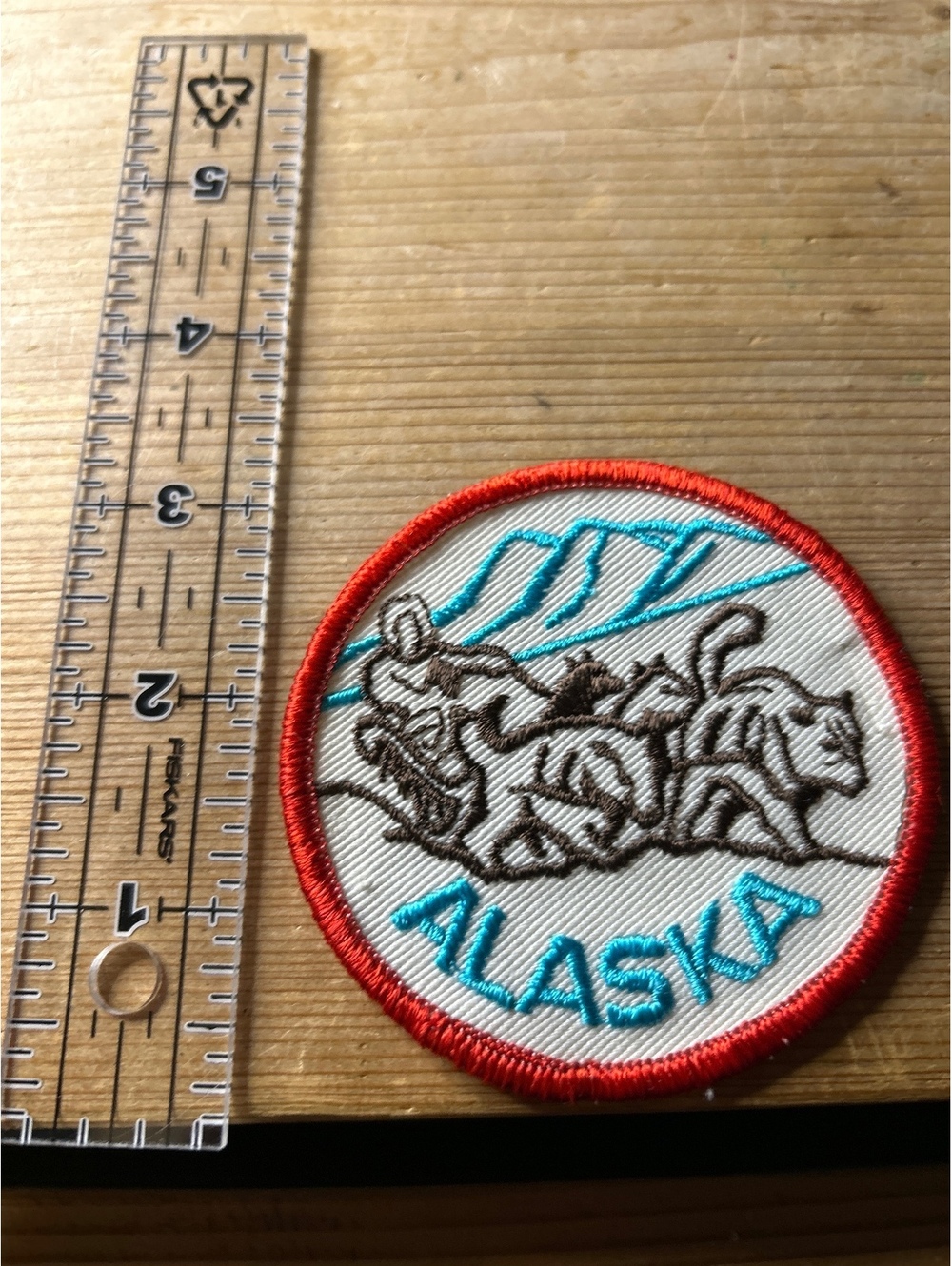 Vintage Alaska Embroidered Patch with Sled Dog Team
